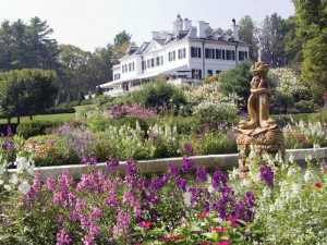View of the lovely gardens and home at The Mount