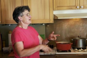 Debby Gordon, one of the rural guides participating in Behold! New Lebanon demonstrates jam making in her kitchen.