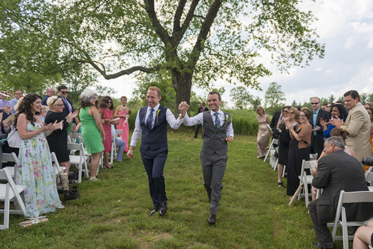 Same sex wedding photograph at Gedney Farm, New Marlborough, MA - Photo: Hans Dhillon