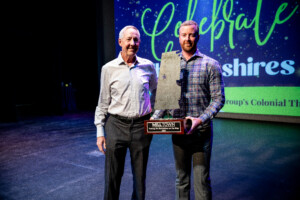 Dave Mixer and Tim Burke accept the Putting the Berkshires on the Map award at the Celebrate the Berkshires event at the Colonial Theatre
