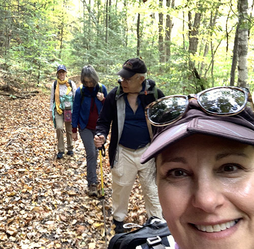 Mindy leading a Berkshire Camino hike.